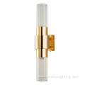 Double end lighting copper glass tube wall lamp